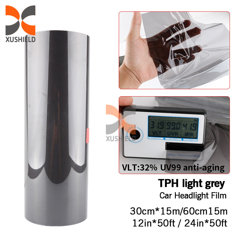 XUSHIELD Kualitas Tinggi TPH TPU Lampu Depan Mobil Tint Film Cahaya Hitam Asap Hitam Ekor Hitam Lampu Depan Lampu Depan Tint Film