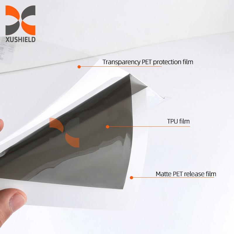 Tpu Film lampu depan kendaraan mobil Ppf Hitam Hitam Hitam 0.3m*15m Anti Scracth