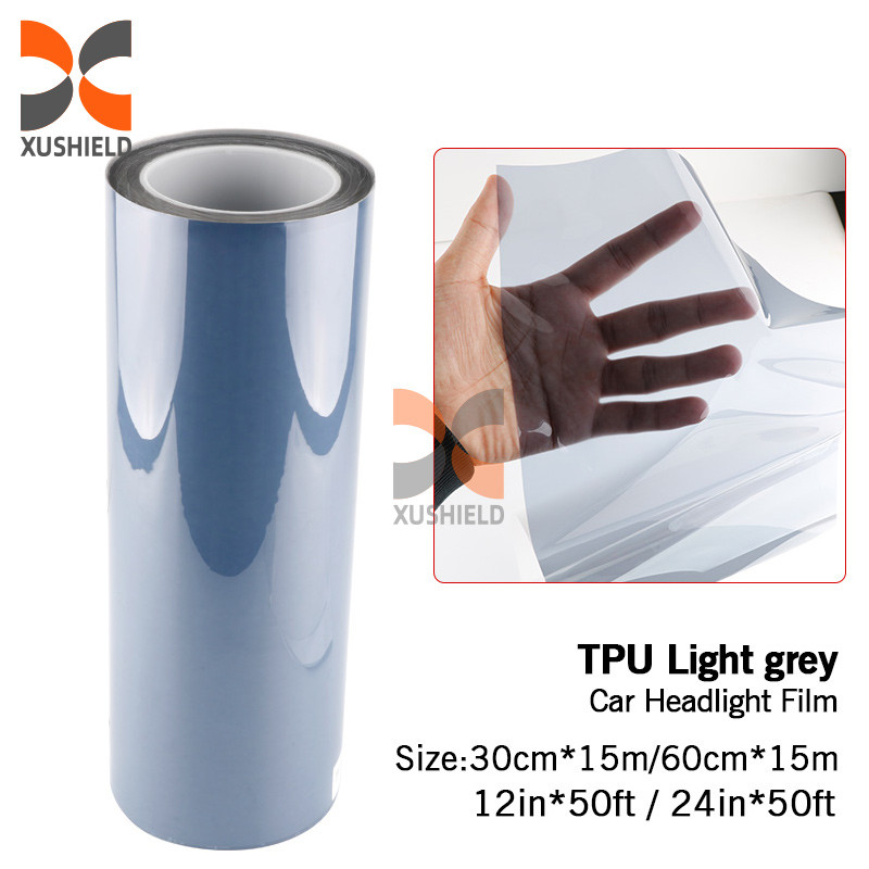 XUSHIELD Kualitas Tinggi TPH TPU Lampu Depan Mobil Tint Film Cahaya Hitam Asap Hitam Ekor Hitam Lampu Depan Lampu Depan Tint Film