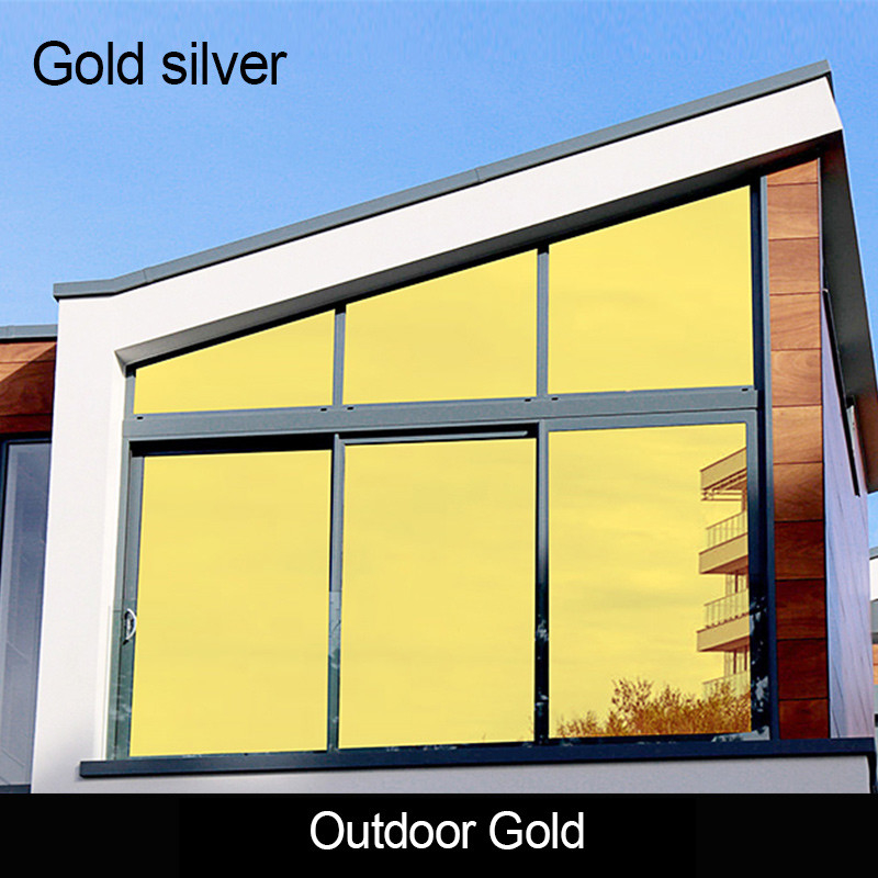 Bangunan Privacy Window Film One Way Mirror Reflective Window Film Glass Foil Silver Insulation Tint Film