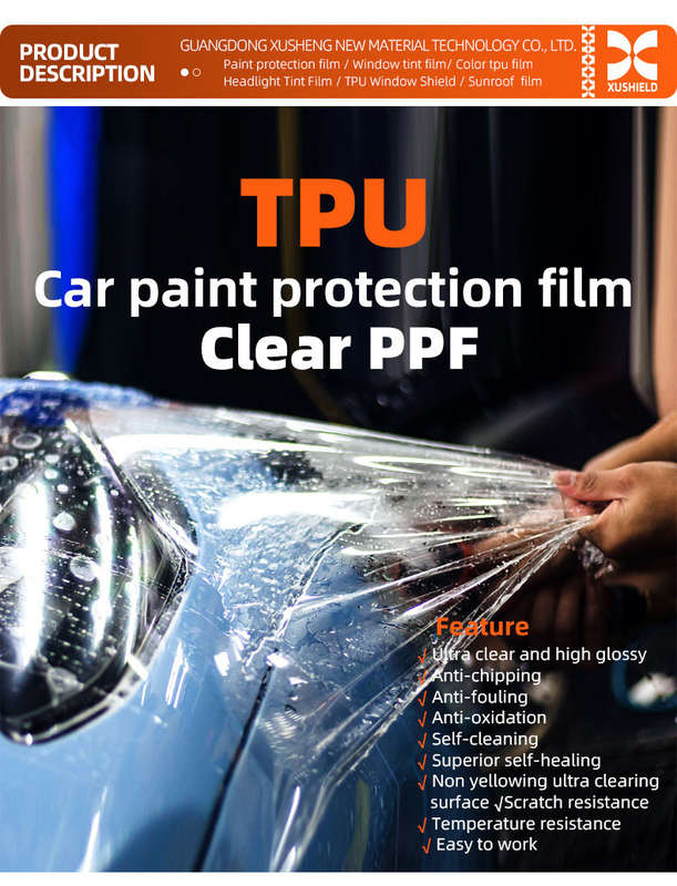 Tpu 1.52m*15m Film Pelindung Cat Ppf Transparan Untuk Mobil