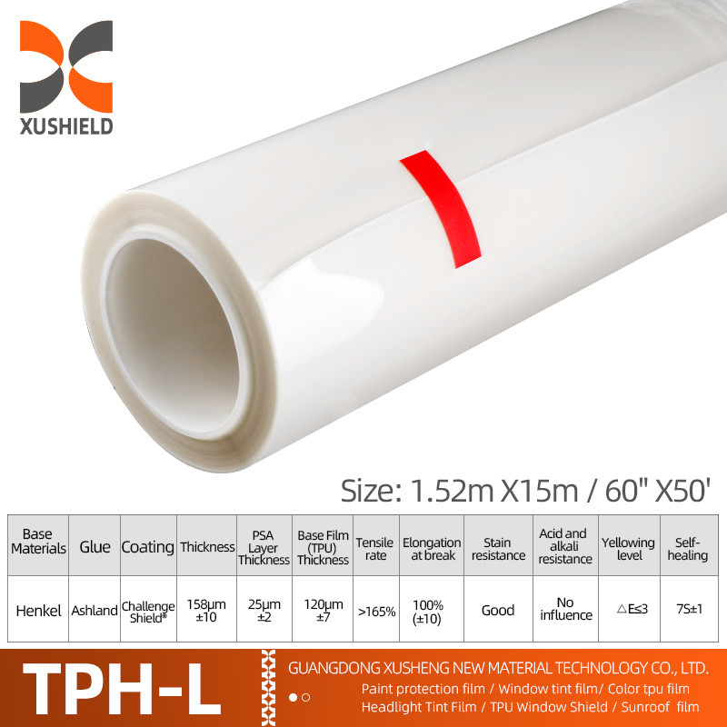 XUSHIELD 7 Mil 6 Mil PPF Film Anti Scratch Self Healing PPF TPH Gloss Clear Car Body PPF Cat Pelindung Film untuk Mobil