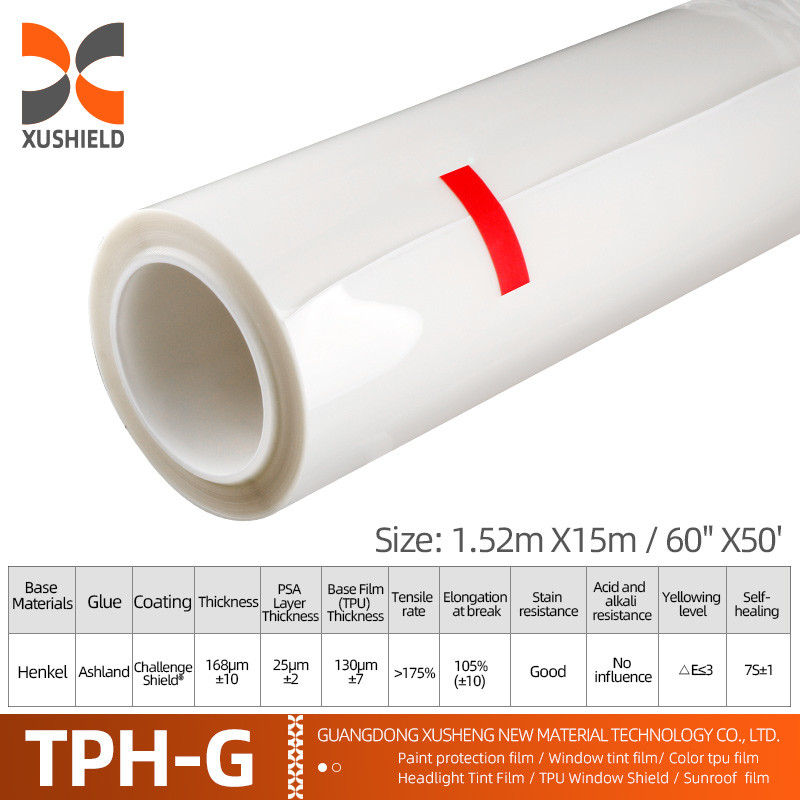 TPH 1.52*15M High Gloss Roll CLEAR Transparent Adhesive Car Body Paint Protection Ppf Film Tph
