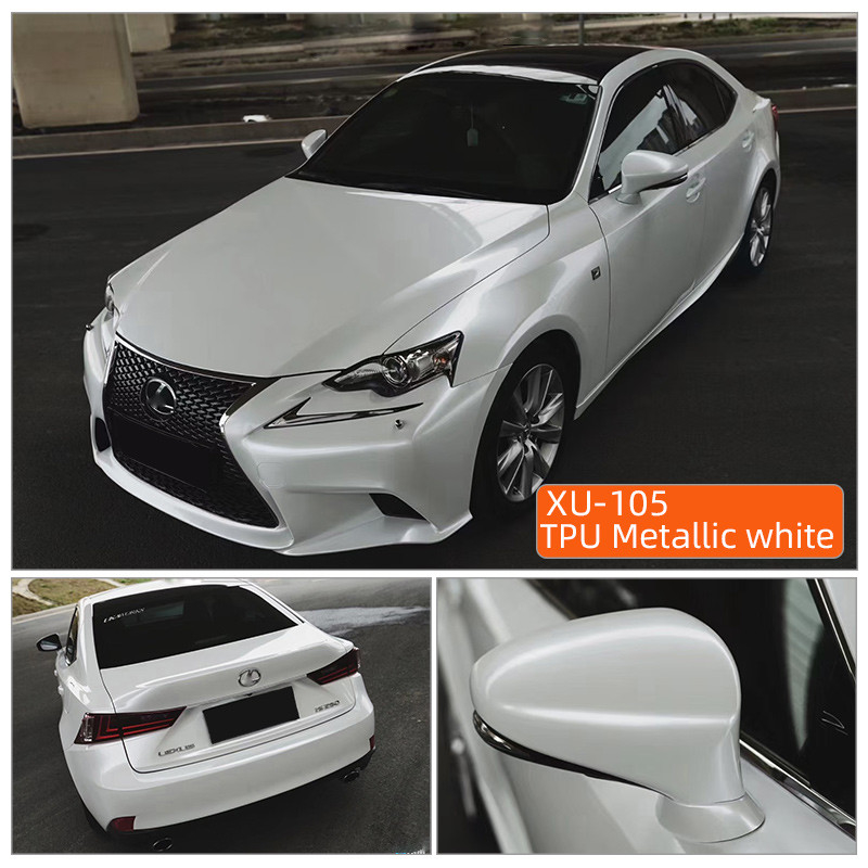 TPU Metal putih TPU berwarna PPF Film penyembuhan diri Warna abu-abu Wrap Cat Pelindung Film