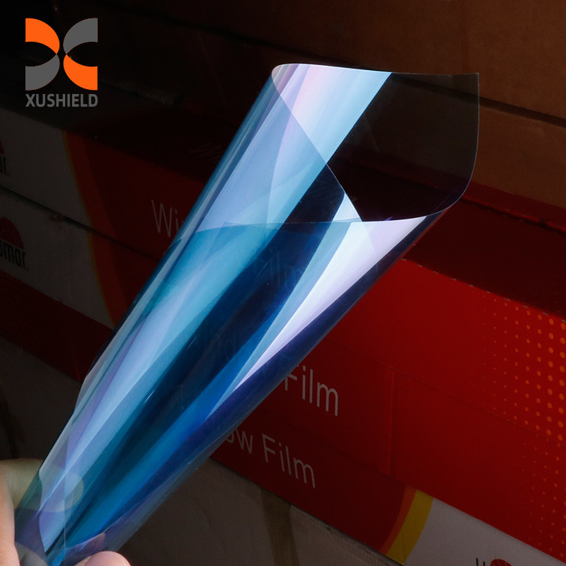 CH6099 Blue Purple Chameleon Tint 2Mil Heat Shrink Color Changing Chameleon Window Tint Film Untuk Kaca Depan Mobil