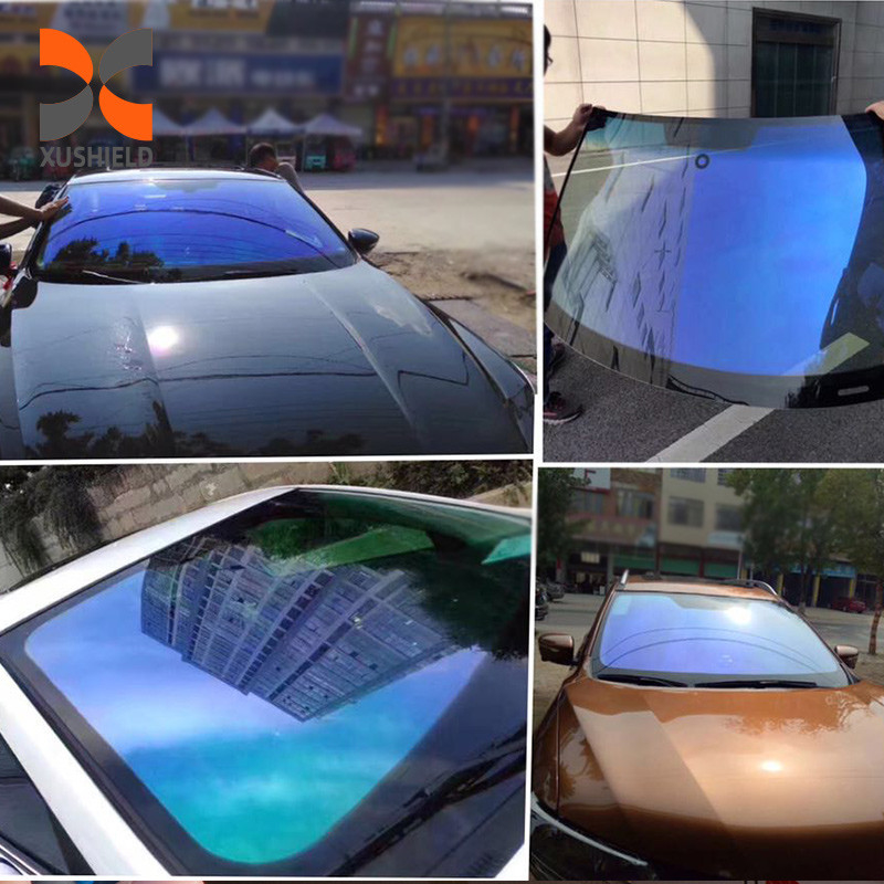 Ungu Cahaya Menyinari Warna Sisi Blok Belakang Warna Ppf Paling Populer Chameleon Warna Mengubah Jendela Film Untuk Pencelupan Jendela Mobil