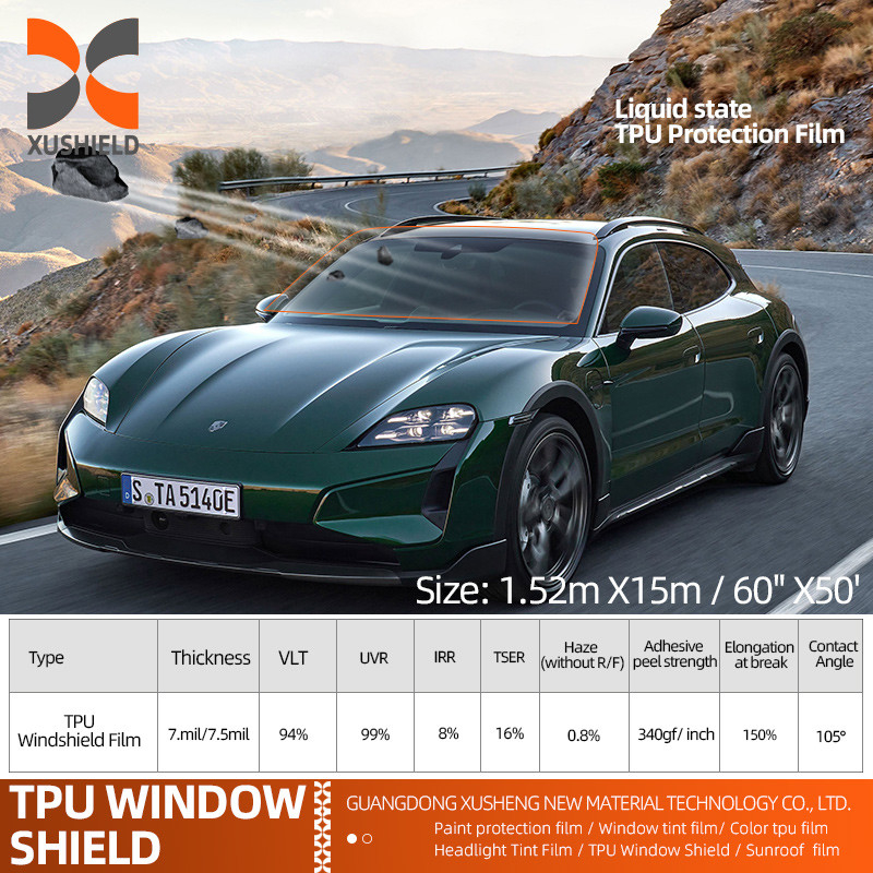 1.52*15m Waterproof Explosion Proof Windshield Rainproof Glass Film TPU Window Rainproof Film Perlindungan Film