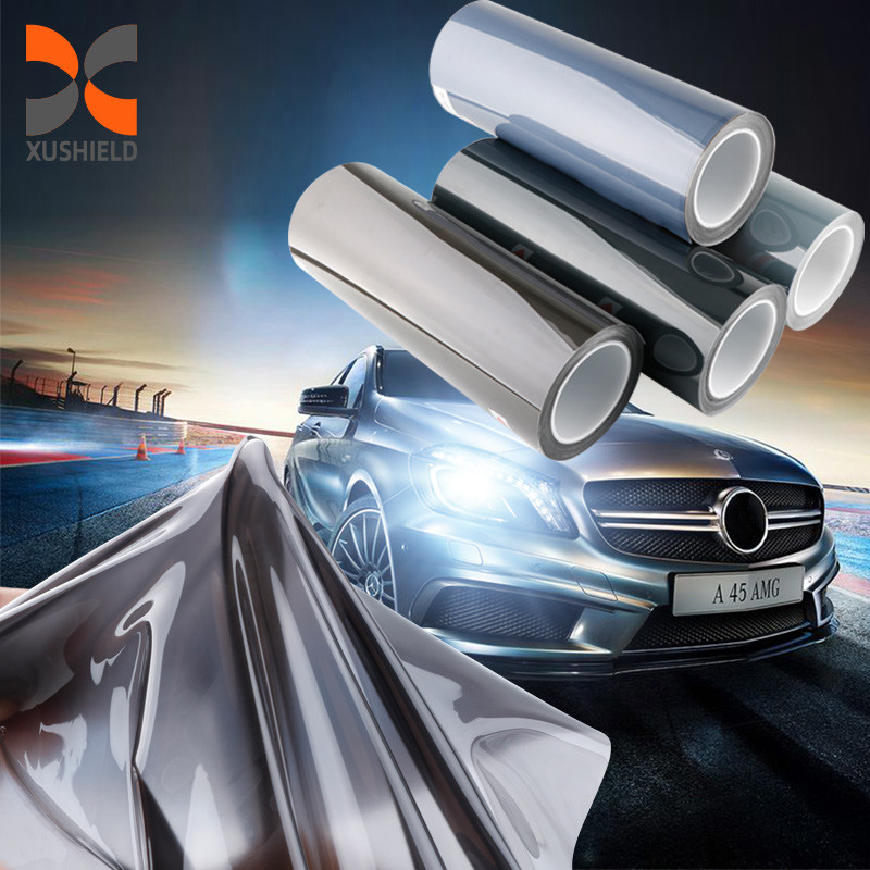 Tpu Film lampu depan kendaraan mobil Ppf Hitam Hitam Hitam 0.3m*15m Anti Scracth