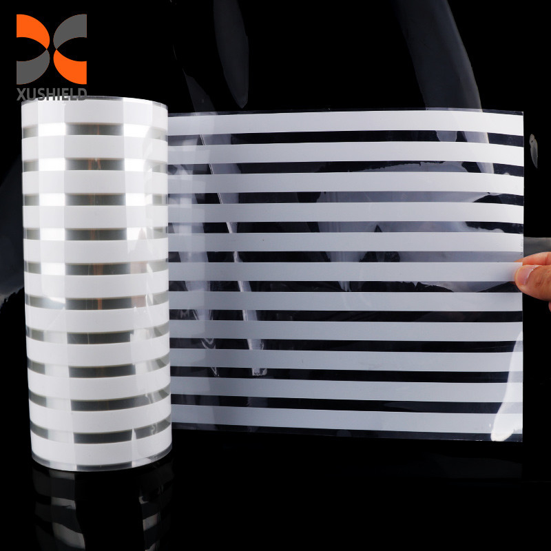 Putih Strip Self-Adective Film Dekoratif PET Membrane Foil Untuk Windows Kaca
