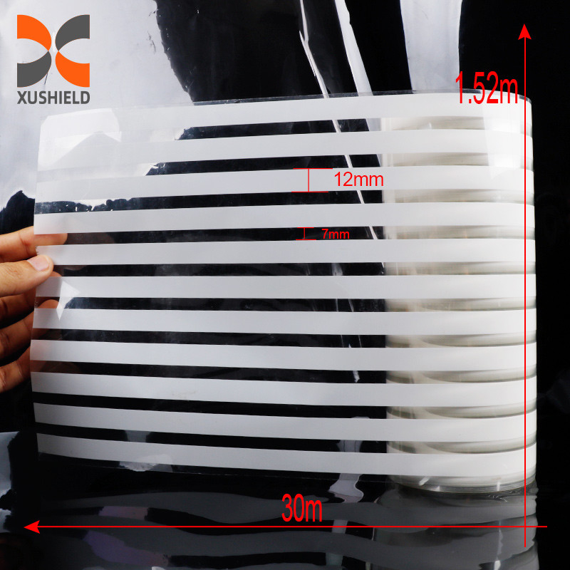 Putih Strip Self-Adective Film Dekoratif PET Membrane Foil Untuk Windows Kaca