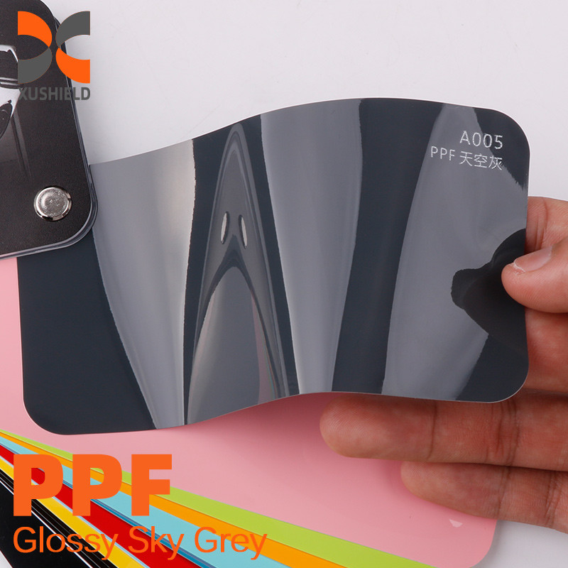 XUSHIELD warna film pelindung cat penyembuhan diri mobil bungkus vinyl gloss hitam ppf film tpu Glossy Miami Biru
