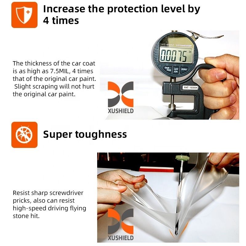 Film pelindung TPH/TPU PPF hitam untuk mobil 5-8 tahun di luar ruangan